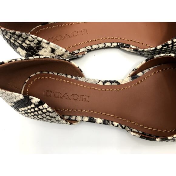Coach Women's Snakeskin D'Orsay Pointed Toe Flats Size 6 NEW - Picture 3 of 11